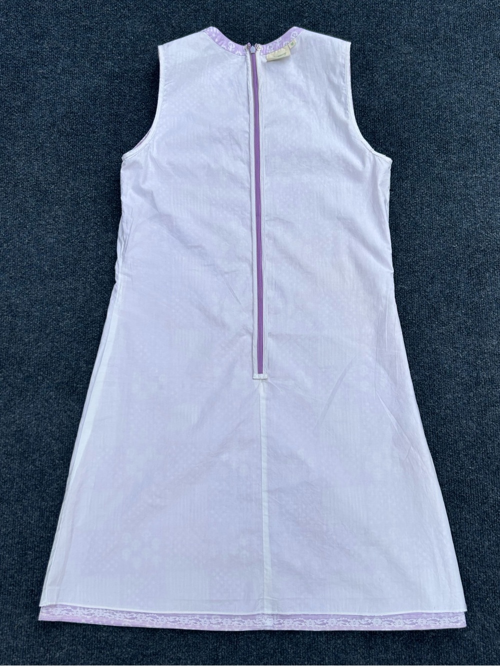 Julia Amory Baby Jane Sleeveless Cotton Dress in Lilac Patchwork Print Medium - Picture 6 of 15